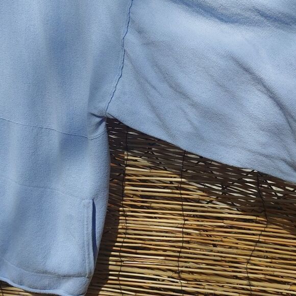 Purejill cotton/cashmere blend blue sweater. Size Medium.  Rolled hems. - Picture 4 of 8